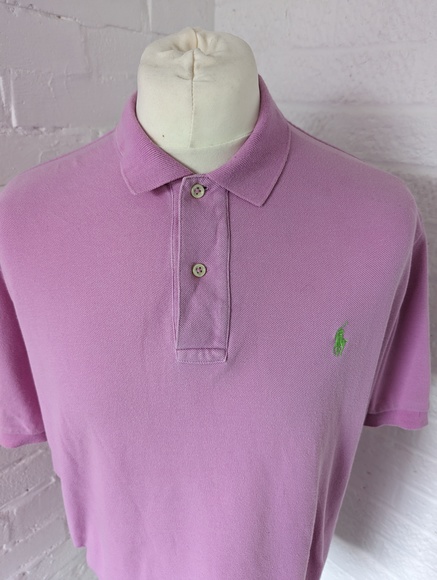 Retro Polo by Ralph Lauren Polo Shirt - Size L - Pink - Cotton - P2P 24" - Picture 2 of 7